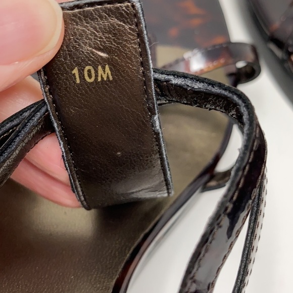 Stuart Weitzman Tortoise patent leather wedge sandals - Picture 11 of 11